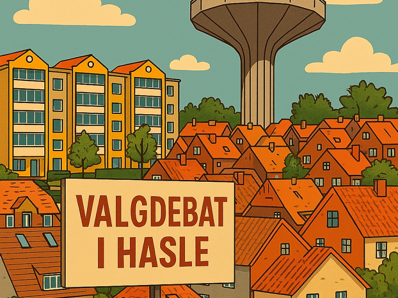 En tegning hvor man kan se forskellige kvarterer i Århus V